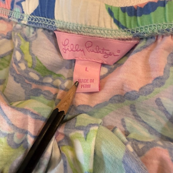 Lilly Pulitzer Women's Stretch Strapless Dress Large Style 82490 Pink Blue Green - Picture 6 of 9